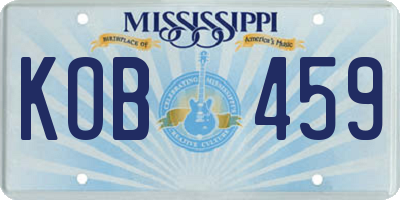 MS license plate KOB459