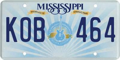 MS license plate KOB464