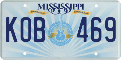 MS license plate KOB469