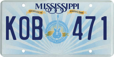 MS license plate KOB471