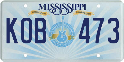 MS license plate KOB473