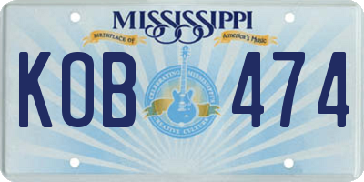 MS license plate KOB474