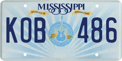 MS license plate KOB486