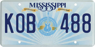 MS license plate KOB488