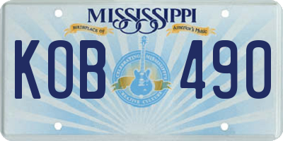 MS license plate KOB490