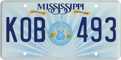 MS license plate KOB493