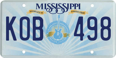 MS license plate KOB498