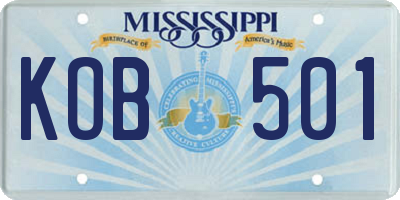 MS license plate KOB501