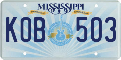 MS license plate KOB503