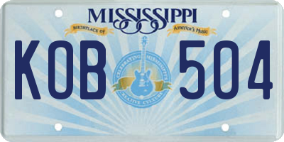 MS license plate KOB504