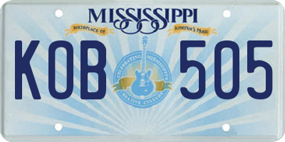 MS license plate KOB505