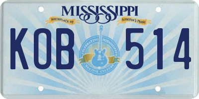 MS license plate KOB514