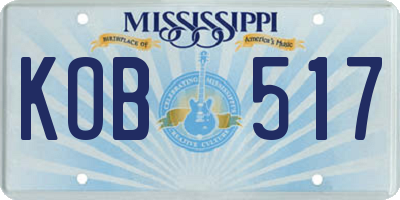 MS license plate KOB517