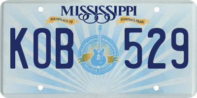 MS license plate KOB529