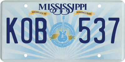 MS license plate KOB537