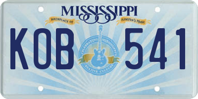 MS license plate KOB541