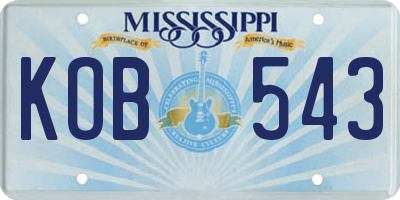MS license plate KOB543