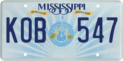 MS license plate KOB547