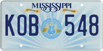 MS license plate KOB548