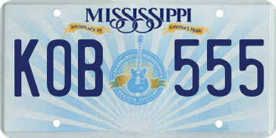 MS license plate KOB555