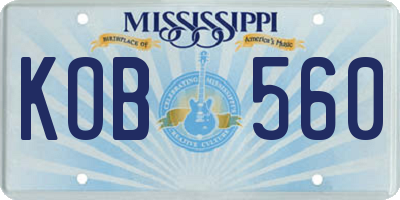 MS license plate KOB560