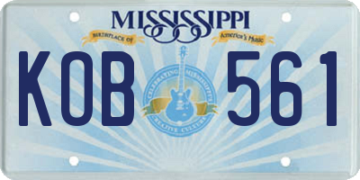 MS license plate KOB561