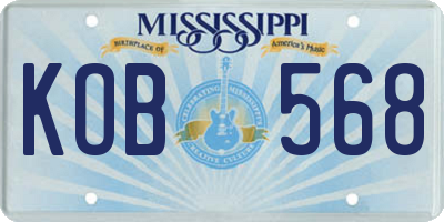 MS license plate KOB568