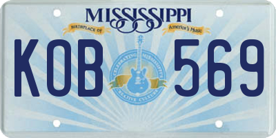 MS license plate KOB569