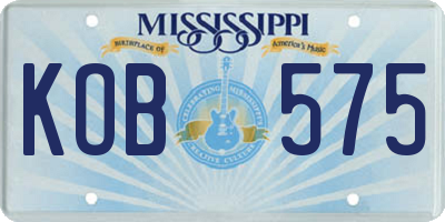 MS license plate KOB575