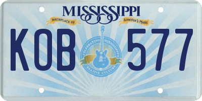 MS license plate KOB577