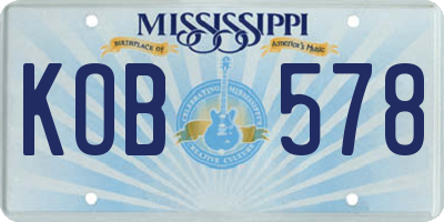 MS license plate KOB578