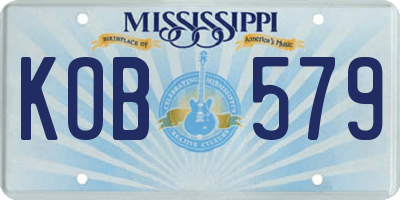 MS license plate KOB579