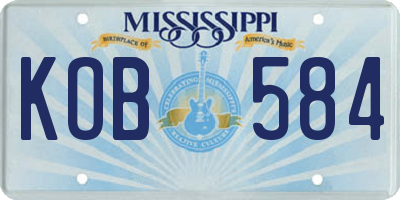 MS license plate KOB584