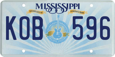 MS license plate KOB596
