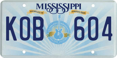 MS license plate KOB604