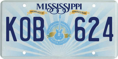 MS license plate KOB624