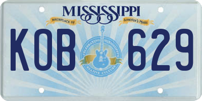 MS license plate KOB629