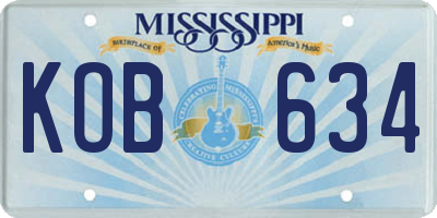 MS license plate KOB634