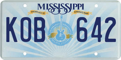 MS license plate KOB642