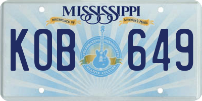 MS license plate KOB649