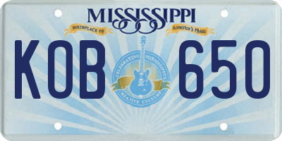 MS license plate KOB650