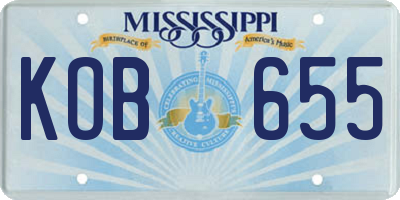 MS license plate KOB655