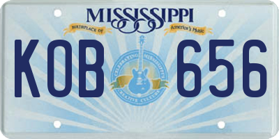 MS license plate KOB656