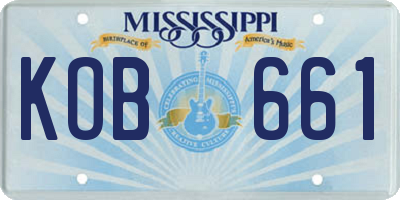 MS license plate KOB661