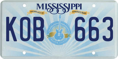 MS license plate KOB663