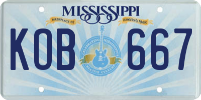 MS license plate KOB667