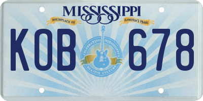 MS license plate KOB678