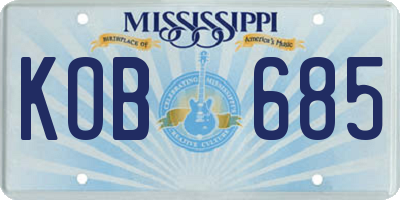MS license plate KOB685