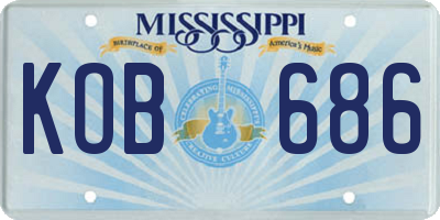 MS license plate KOB686