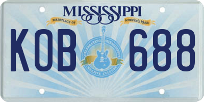 MS license plate KOB688